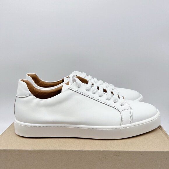 Bruno Magli Magnifico White Leather Low Top Lace Up Sneaker Mens US 12 ITALY - Picture 5 of 11